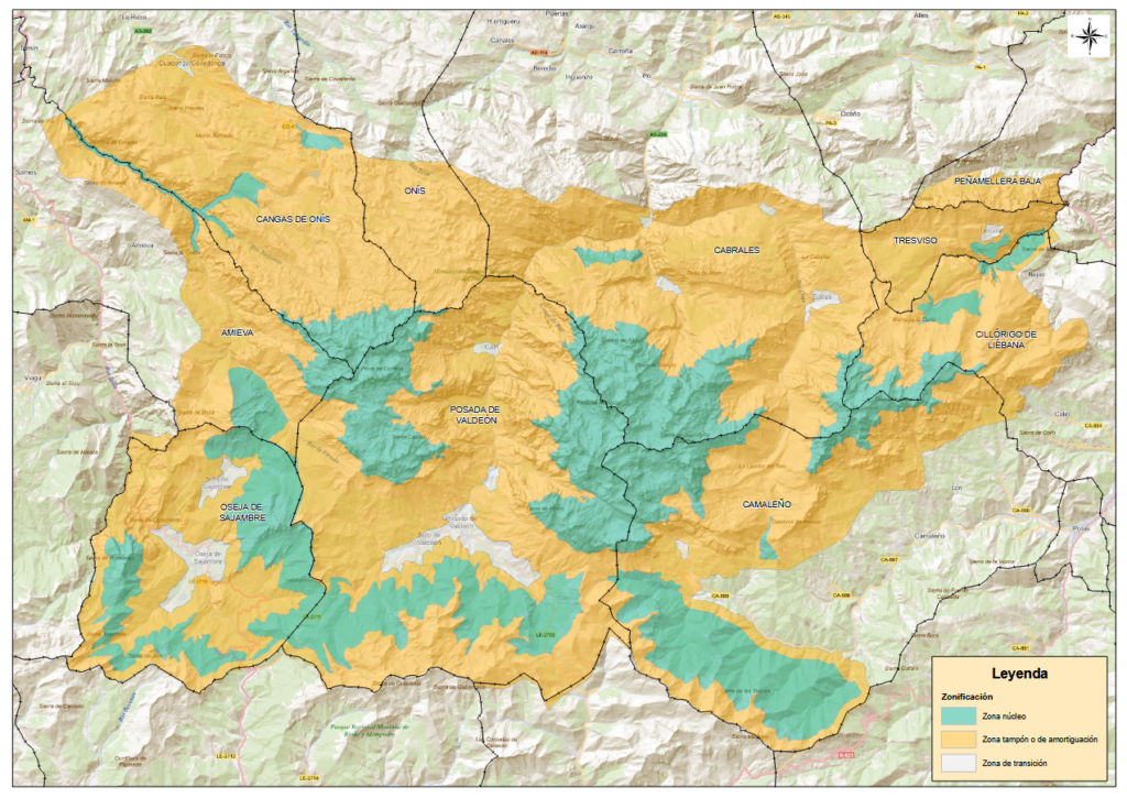 Cartografía de zonificación de la Reserva de la Biosfera